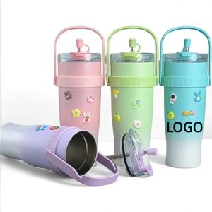 Custom <b>Coffee</b> Cup Stainless Steel Wide Mouth Sport Tumbler 40Oz Engraved Mug Water Bottle With Handle and Straw Lid - Product Image 1