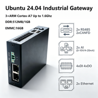 Passerelle industrielle avec IO 4*DO 4*DI 2*AI 2*RS485 2*CANFD LoRaWan WiFi 4G LTE Ubuntu 24.04 Linux IoT LoRaWan Gateway