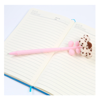 Stylo Gel Créatif à Fleurs Mobiles, Stylos Noirs à Décor Floral en Tissu, Papeterie Culturelle et Créative pour Promotion et Souvenirs