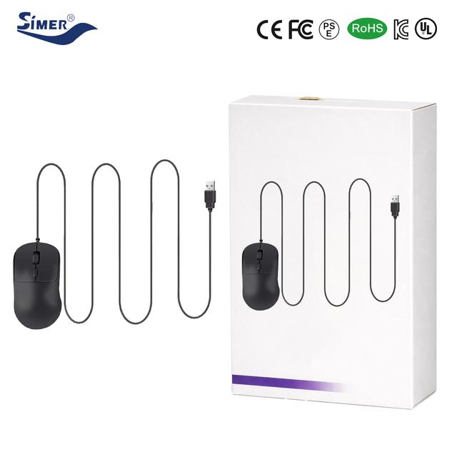 Black USB Wired Mouse 2-meter Extra-long Cable Durable and Versatile for Both Laptops Desktop Computers