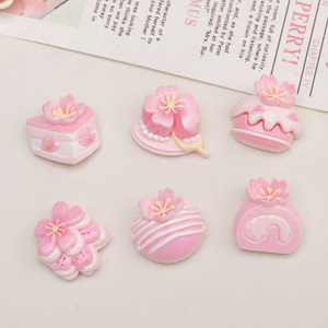 Accessoires en résine DIY style dessin animé, Série fleurs roses, Pinces à cheveux en colle crème, Coques de téléphone, Breloques pour chaussures, Porte-clés - Product Image 2