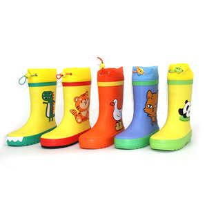 Bottes <span class=keywords><strong>de</strong></span> <span class=keywords><strong>pluie</strong></span> pour enfants en caoutchouc naturel 100% écologique, col à cordon, imprimé panda, imperméables, bottes Wellington pour filles - Product Image 6