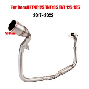 CHMotor Slip-On pour Benelli TNT125 TNT135 TNT <span class=keywords><strong>125</strong></span> 135 <span class=keywords><strong>2017</strong></span> - 2022 Échappement de moto Tuyau de liaison avant intermédiaire de 51 mm - Product Image 2