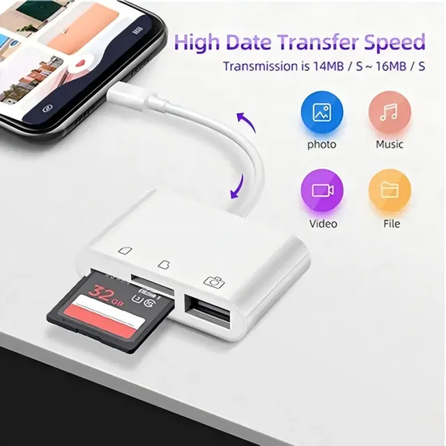 For 3in1 SD TF Card Reader OTG Adapter USB 20/30 Compatible External for MacBook Pro Laptop PC Camera Phone Samsung