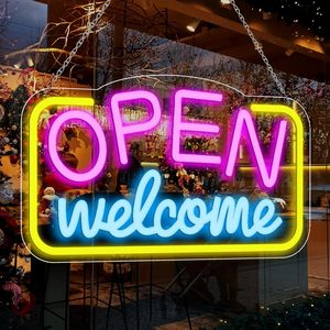 Open LED Neon <b>Sign</b> Universal USB Powered Adjustable Brightness Shop Window Decorative Light Decorative Light Emitting Letters - Product Image 1