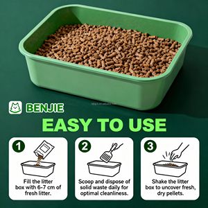 Benjie Custom Flavored Pine Wood Debris <b>Cat</b> <b>Litter</b> Flushable Highly Adsorbent Dust-Free Rapid Clumping Easy-to-Clean 5kg <b>Cats</b> - Product Image 5