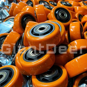 Tùy chỉnh sắt mạ kẽm nhiệm vụ trung bình 4 inch màu đen cam PVC Caster bánh xe - Product Image 6