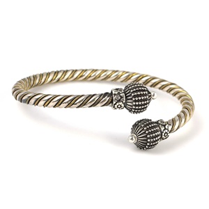 Brazalete de Plata de Ley 925 con Detalles de Bolas |   Pulsera Turca Hecha a Mano de Birmania - Product Image 1