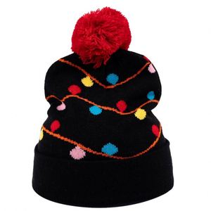 Promotional Christmas Gift Flashing Light up Christmas Knitted Beanies <b>Hats</b> - Product Image 3