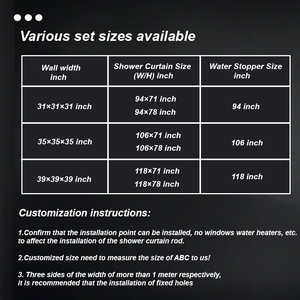 Ensemble de rideaux de douche magnétiques pliables Invisifold avec anneaux et tringle en U pour <span class=keywords><strong>baignoire</strong></span> d'angle, classique et étanche - Product Image 6