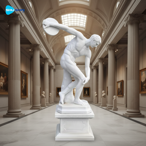 Estatua Clásica de Mármol de Discóbolo de Miron, Diseño Europeo Hecho a Mano, para Uso en Interiores, Jardines e Iglesias - Product Image 6
