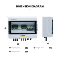 Boîtier de Combinaison Photovoltaïque DC 1000V avec Fusible, Disjoncteur MCB, Protection contre la Foudre SPD, Boîtier de Distribution Solaire Photovoltaïque 3 Entrées 1 Sortie, Étanche IP65