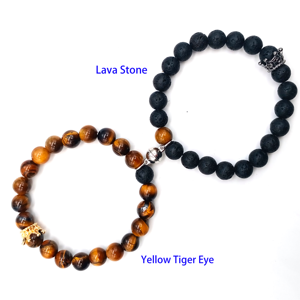 Pulseras con cuentas directas de fábrica, diseño de corona a juego magnético para él y ella para parejas, amistad y regalo de boda - Product Image 3