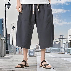 Shorts Bermuda pour Hommes 100% Coton, Décontractés, Respirants, Taille Haute, Cordon de Serrage avec Poches - Product Image 2