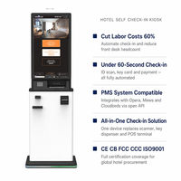 Touchscreen Hotel Check-in Kiosk Selbstbedienung Reisepass-Scanner Zimmerkarten-Ausgabe Bargeldzahlung CE FCC ISO9001 Zertifiziert