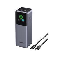 UGREEN Nexode Power Bank 25000mAh 200W Chargeur portable pour ordinateur portable PD 3.1 Charge rapide 90Wh Batterie externe 3 ports avec écran intelligent