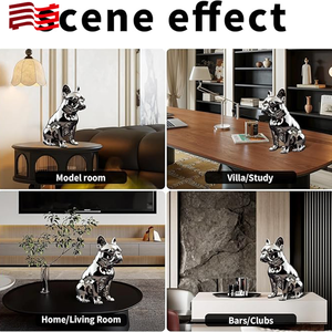 Pieza decorativa de lujo Linda estatua de perro de globo de resina de Bulldog francés - Product Image 5
