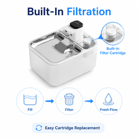 Fontaine à eau pour animaux de compagnie, distributeur automatique en acier inoxydable à circulation continue avec filtre, 3 modes pour chats et chiens, utilisation en intérieur