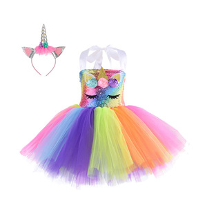 Caldo vende <span class=keywords><strong>unicorno</strong></span> abiti per ragazze festa di compleanno con fascia <span class=keywords><strong>unicorno</strong></span> abito di Tulle ragazze Costume Cosplay - Product Image 2