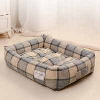 Coussin de couchage rectangulaire en velours polaire pour animaux de compagnie, doux, épais, chaud, imprimé, pour l'hiver, pour usage intérieur