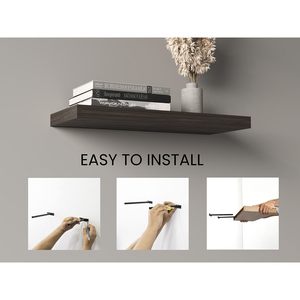 Ecco 31.5 In Wide Floating Shelves Set Of 2 <b>Wall</b> Mount Book <b>Storage</b> For Bedroom Bathroom Decor - Product Image 4