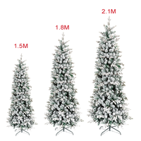 Sapins de Noël artificiels floqués blancs avec lumières LED, 1,2 m, 1,5 m, 1,8 m, 2,1 m – Meilleures ventes