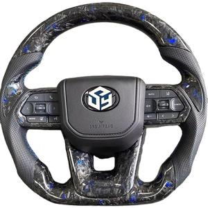 Volant en fibre de carbone de style <span class=keywords><strong>GR</strong></span> Upgrade300 pour Toyota LAND CRUISER 200 LC200 FJ200, volant à boutons noirs, 2008-2021 - Product Image 4