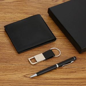 Promotional 2025 Corporate Gift Set 3-in-1 Wallet Keychain <b>Pen</b> for Christmas Gift <b>Box</b> Father's Day Gift Set Idea - Product Image 3