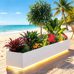 H044 OEM ODM Jardinière rectangulaire en PP pour extérieur, bac à fleurs contemporain pour balcon, patio, aménagement paysager et décoration - Product Image 3