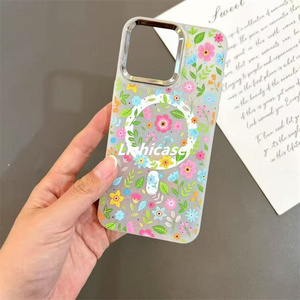 Funda de teléfono al por mayor de fábrica Lichicase para Samsung <span class=keywords><strong>M33</strong></span> M35 M53 M55 C55 funda trasera magnética con patrón de flores - Product Image 5