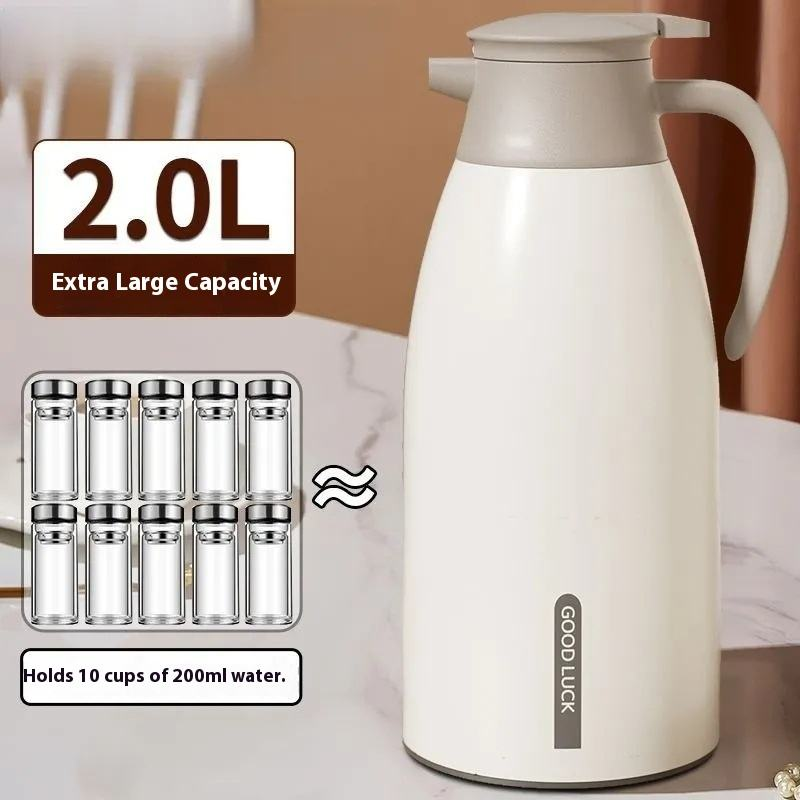 Large Capacity Double Wall Handgrip Vacuum Flask Thermos Portable Water Jug Silver-Plated Inner Liner Keep Warm 24-36 Hours view 2