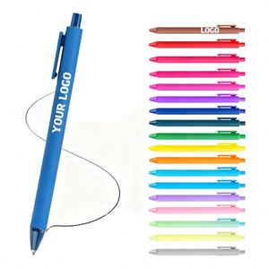 <b>Cheap</b> Retractable Custom Plastic Ballpoint Pens With Soft Touch Personalized Logo Click for School Hotel Promotion <b>Gift</b> - Product Image 1
