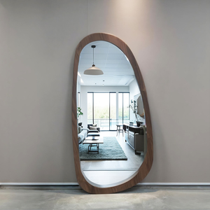<span class=keywords><strong>Espejo</strong></span> Alto Irregular Inspirado en la Naturaleza con Marco de Madera Rústica y Contorno Natural para Decoración de Interiores de Cabañas - Product Image 3