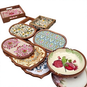 ถาดเสิร์ฟไม้ MDF ลายมีนา ถาดไม้ตกแต่งและเสิร์ฟอาหาร ถาดไม้ MDF ทำมือ ลายแบบดั้งเดิม - Product Image 5