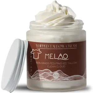 Melao OEM 100% Natürliche Lotion gepeitschte feuchtigkeitsspendende Gesichtscreme koreanische Hautpflege Bergamot Lavender Rindfleisch Tallow-Creme