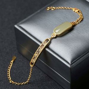 Haute qualité élégant Style chinois <span class=keywords><strong>He</strong></span> <span class=keywords><strong>Tian</strong></span> Jade pendentif S925 Bracelet géométrique en argent Sterling pour cadeau - Product Image 6