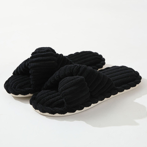 Cómodas <span class=keywords><strong>sandalias</strong></span> deslizantes <span class=keywords><strong>de</strong></span> espuma difusa con memoria <span class=keywords><strong>de</strong></span> banda cruzada <span class=keywords><strong>de</strong></span> <span class=keywords><strong>pana</strong></span> para interiores, Zapatillas <span class=keywords><strong>de</strong></span> casa para las cuatro estaciones para mujer - Product Image 5