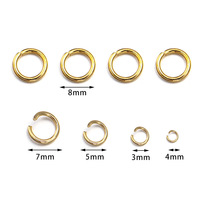 Lot de 50 anneaux ouverts en acier inoxydable de 4 à 8 mm pour la fabrication de bijoux DIY