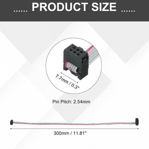 Cable Plano de Plástico Uxcell IDC, 6 Pines, Paso de 2.54 mm, 0.3 m, Gris, Conector FFC FPC - Product Image 2