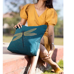 Bolso de mano de lona de algodón estampado personalizado patrón de dibujos animados bolso de compras reutilizable ropa <span class=keywords><strong>supermercado</strong></span> cierre de cremallera bolsillo interior - Product Image 4