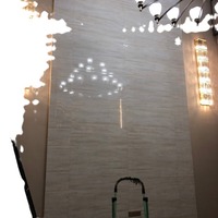 Lampu Dinding Kristal LED K9 Chrome/Titanium Ukuran Besar untuk Lobi Hotel, Klub, Aula & Pusat Penjualan Vila