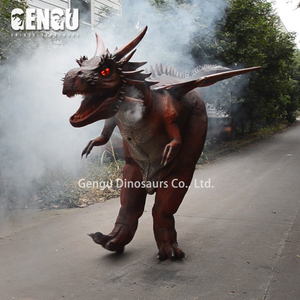 大人用ウェアラブル屋内アニマトロニクスドラゴンコスチューム、ショッピングモールや公共の場向けの金属製シミュレーション恐竜モデル - Product Image 6