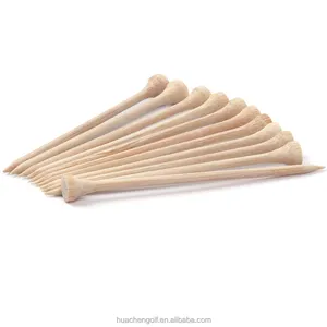 Biodegradable 100% Natural Hardwood custom logo Thin Shaft Bamboo Golf Tees