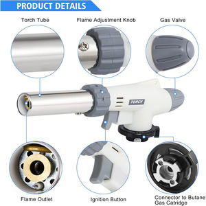 Outil <span class=keywords><strong>de</strong></span> grillage <span class=keywords><strong>professionnel</strong></span> Torche au butane <span class=keywords><strong>Cuisine</strong></span> Flamme réglable Torche culinaire Chef Torche <span class=keywords><strong>de</strong></span> cuisson Briquet - Product Image 6