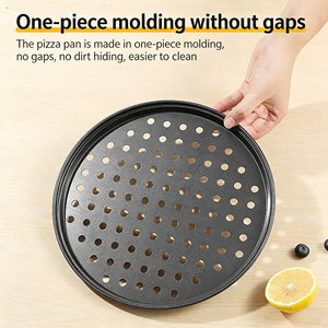 Forniture per Panificazione all'Ingrosso, Teglia Rotonda in Metallo, Utensili da Cucina, Teglie Antiaderenti per Pizza, Teglia Forata per Forno - Product Image 4