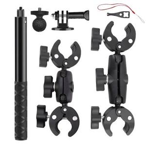 Pince universelle double tête pour moto, support de caméra sphérique, pince pour perche à selfie, accessoires de guidon de moto - Product Image 3