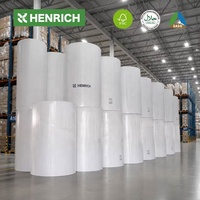Rollo Jumbo HENRICH de Pulpa de Madera Virgen 100%, 2 Capas, Material Descompostable para Fábrica de Papel Higiénico