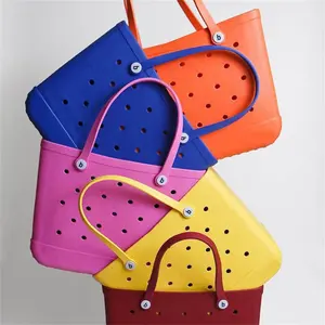 2023 New Women Beach Bag EVA Handbag Basket Large Tote Eva Handbags Silicone Totes Beach Bogges Bag