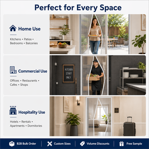 <span class=keywords><strong>Mosquitera</strong></span> Magnética Moderna OEM ODM, Malla de Poliéster, Cortina Autoadhesiva para Puerta de Baño - Product Image 6
