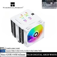 Thermalright Peerless Assassin 120 Digital ARGB BLACK CPU Cooler 6 Heatpipes pour AM4/AM5 Intel LGA1700/1851/1150/1151/1200